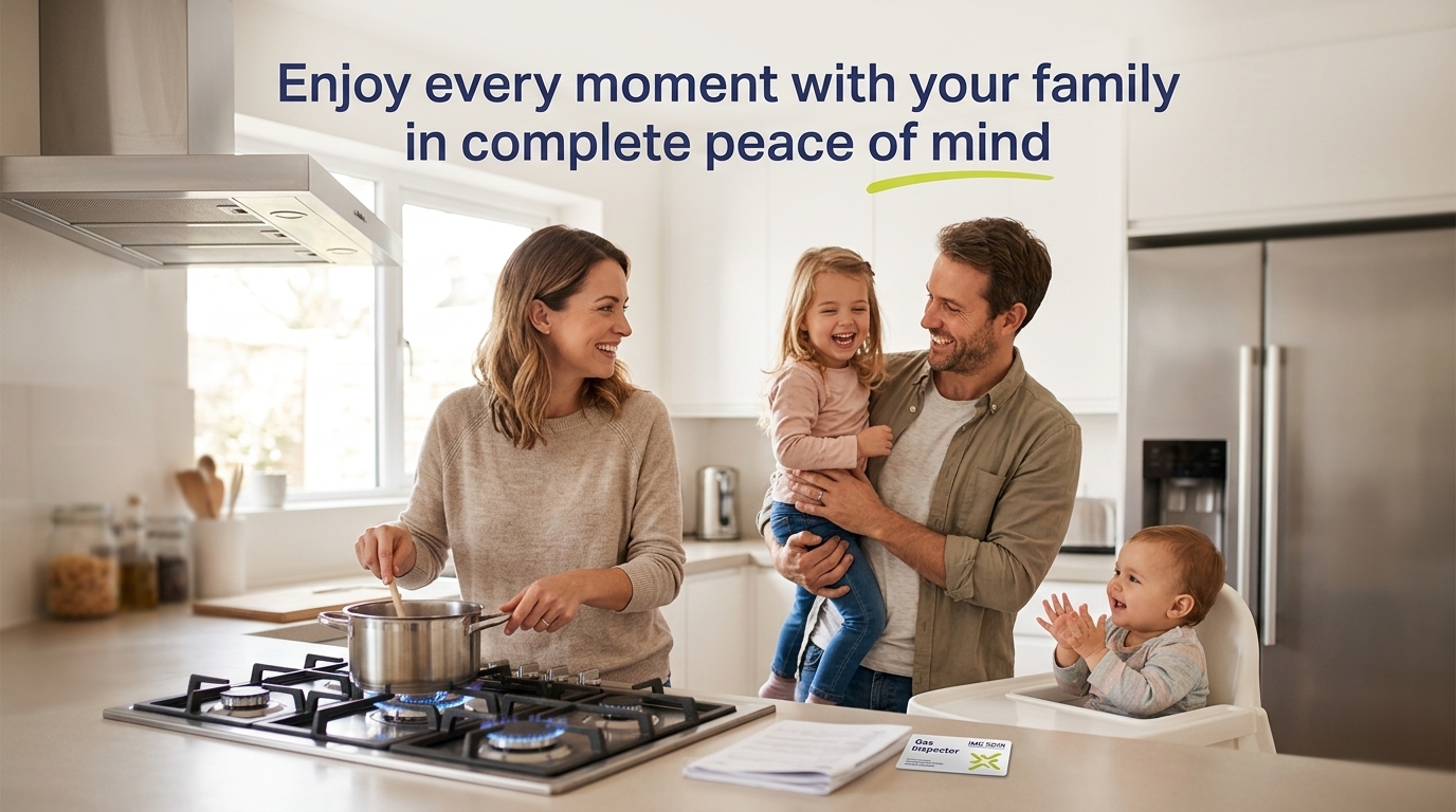 Familia disfrutando con tranquilidad gracias a una instalación de gas segura